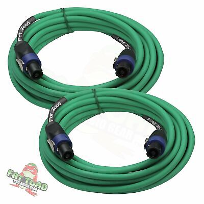 Speakon Cables 25 FT 2 PACK 12 AWG Wires –FAT TOAD Speaker Cords Pro Audio Stage Fat Toad U-AP5000-25FT (2)