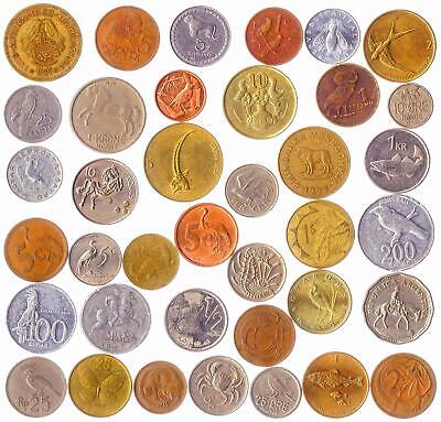 30 DIFFERENT COINS WITH ANIMALS, BIRDS, BEETLES, FISHES, CRUSTACEANS, INSECTS Hobby of Kings
