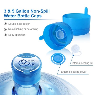 Magicfour 5 Pack Gallon Water Bottle Caps Water Bottle Caps 55mm Non-Spill Re Magicfour - фотография #2