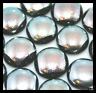 Lot of 6 SILVER Rd GLITTER Fused Glass DICHROIC Cabochon NO HOLE Beads Flat Back KF-Designs
