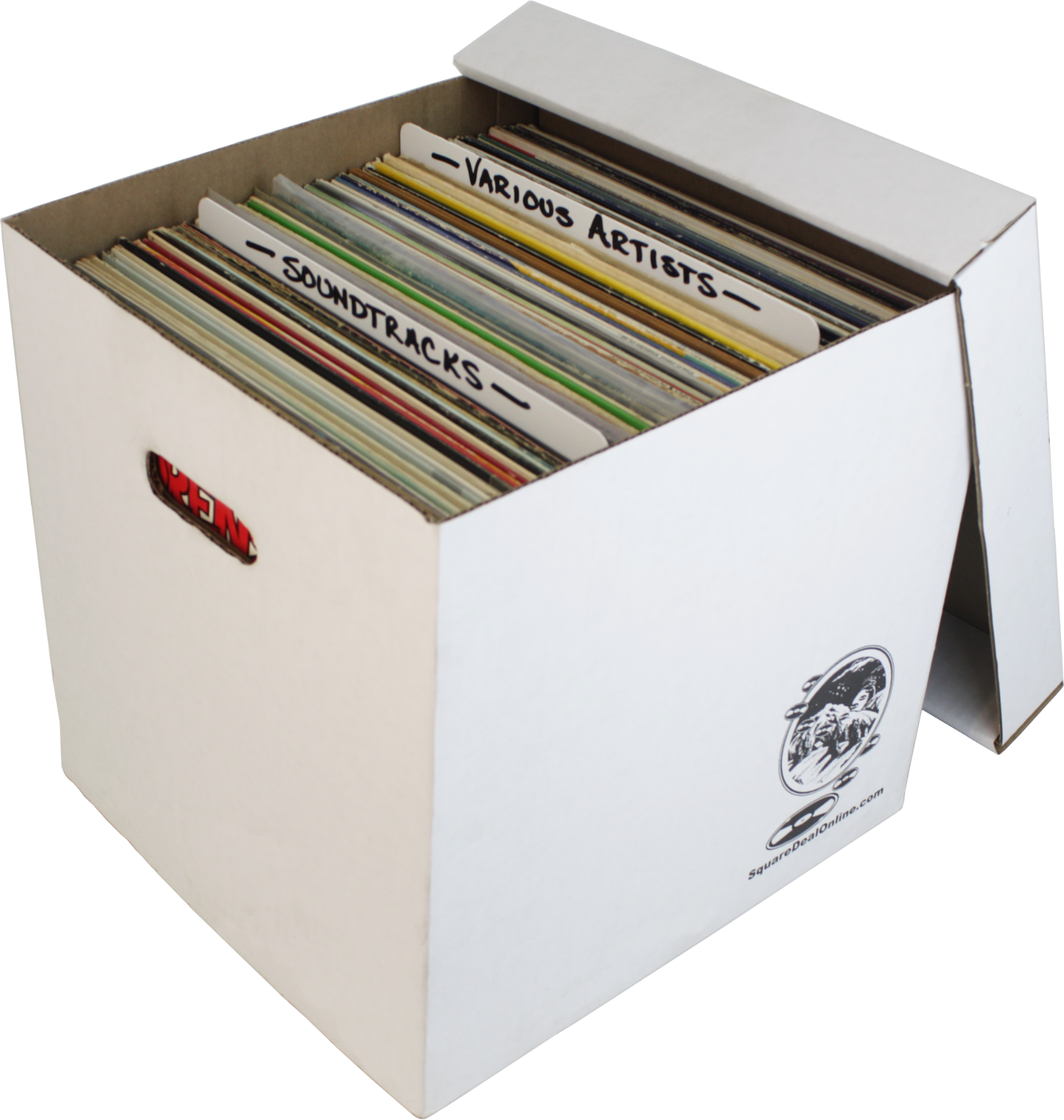 (10) 12" White Record Boxes with Lids - LP Vinyl Album 33rpm Cardboard Storage Square Deal Recordings & Supplies 12BC13 - фотография #4