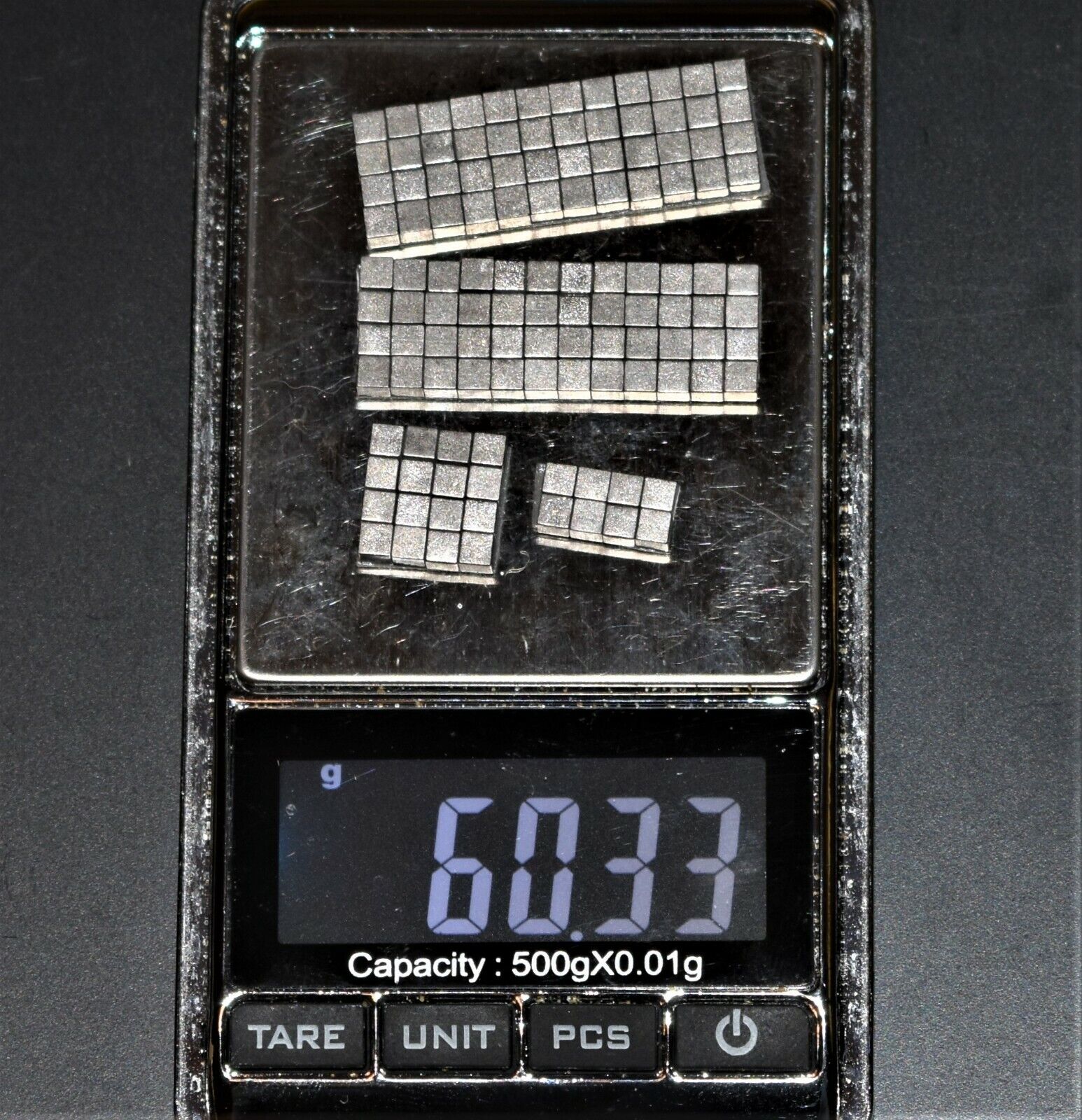 Pinewood Derby Car Tungsten Weight 1/8" Cubes  over 1 OZ Total, 60 Pieces Bulk TxW TxW-333 - фотография #5