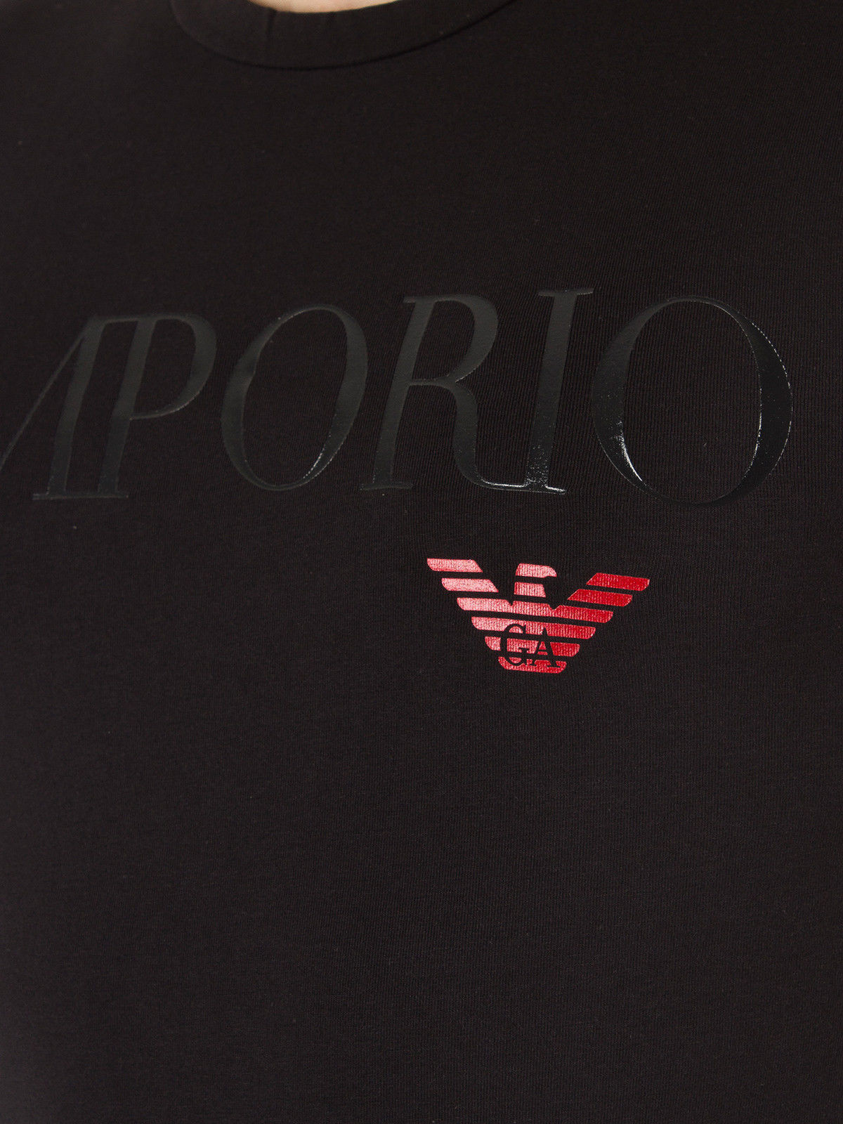 Emporio Armani Black Men's T-Shirt Glossy logo, Size M*L*XL New Emporio Armani 8N1T991JPZZ - фотография #3