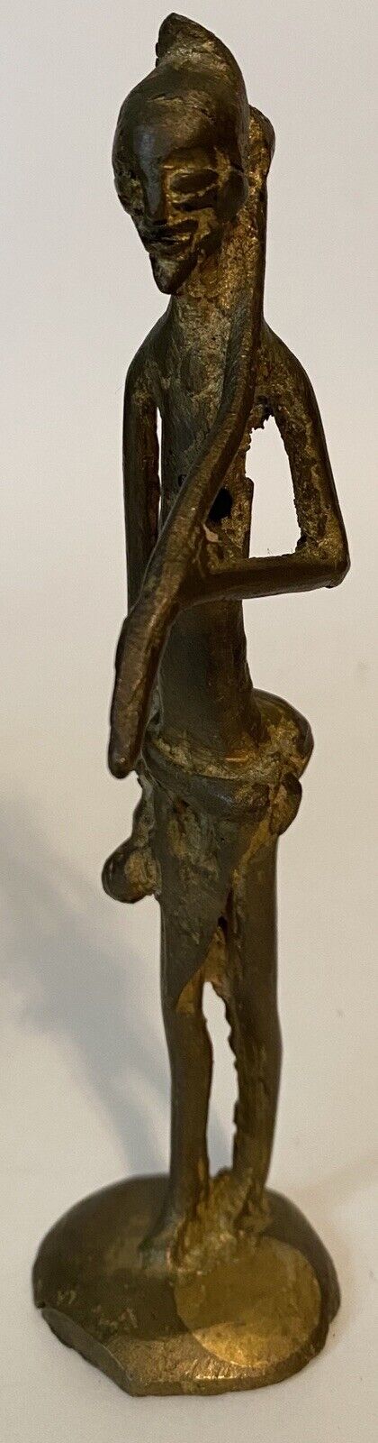 4 Antique Fon Bronze Benin Tribe Figurines Nigerian Man Woman African Folk Art Без бренда - фотография #5