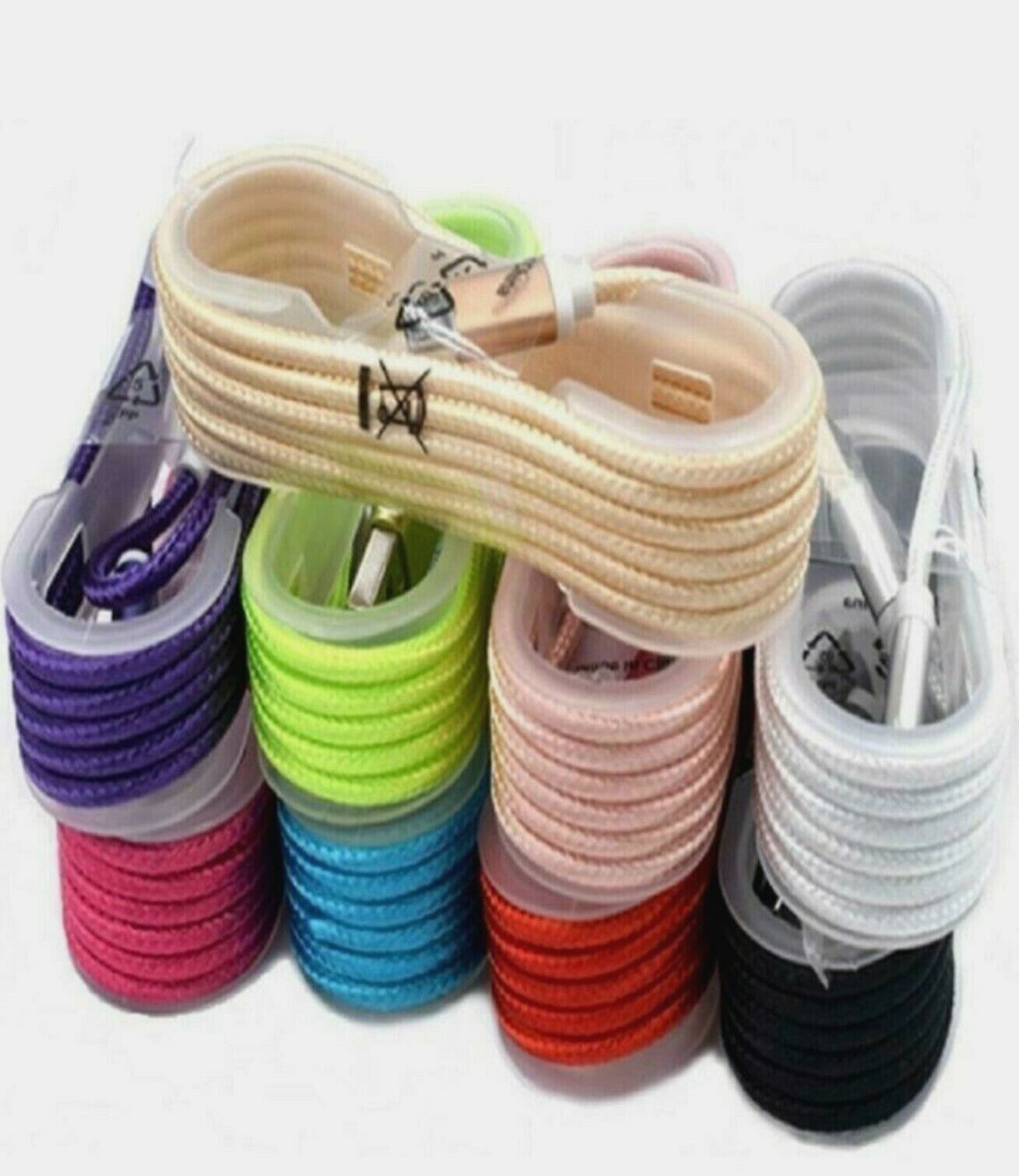 10-PACK 5FT Heavy Duty USB Braided Charger Cable Cord for Apple iPhone 7 8 Xs XR EZT Does Not Apply