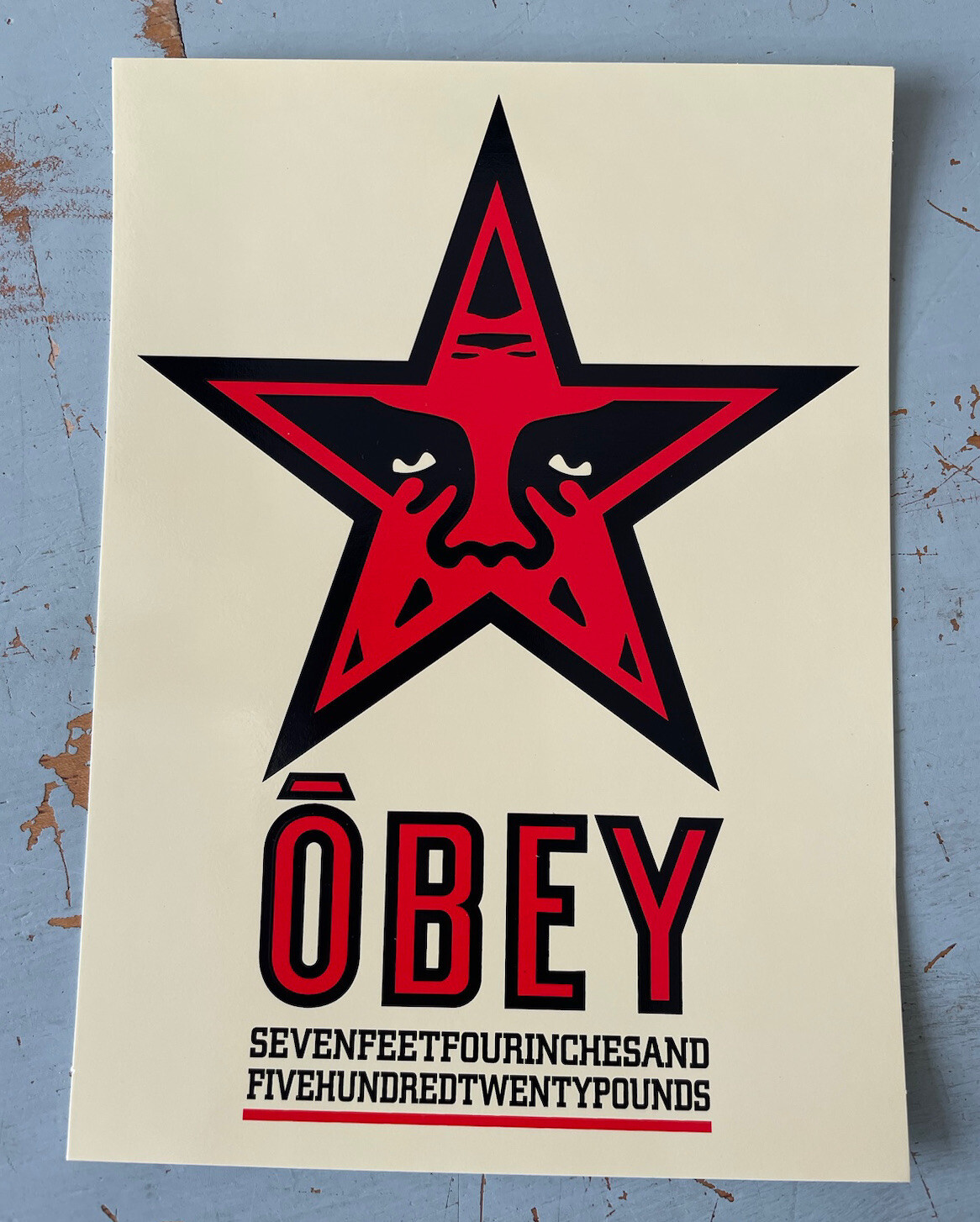 Obey Giant Shepard Fairey Andre Giant Red Star Poster Image Art Sticker 4.75x6” Без бренда