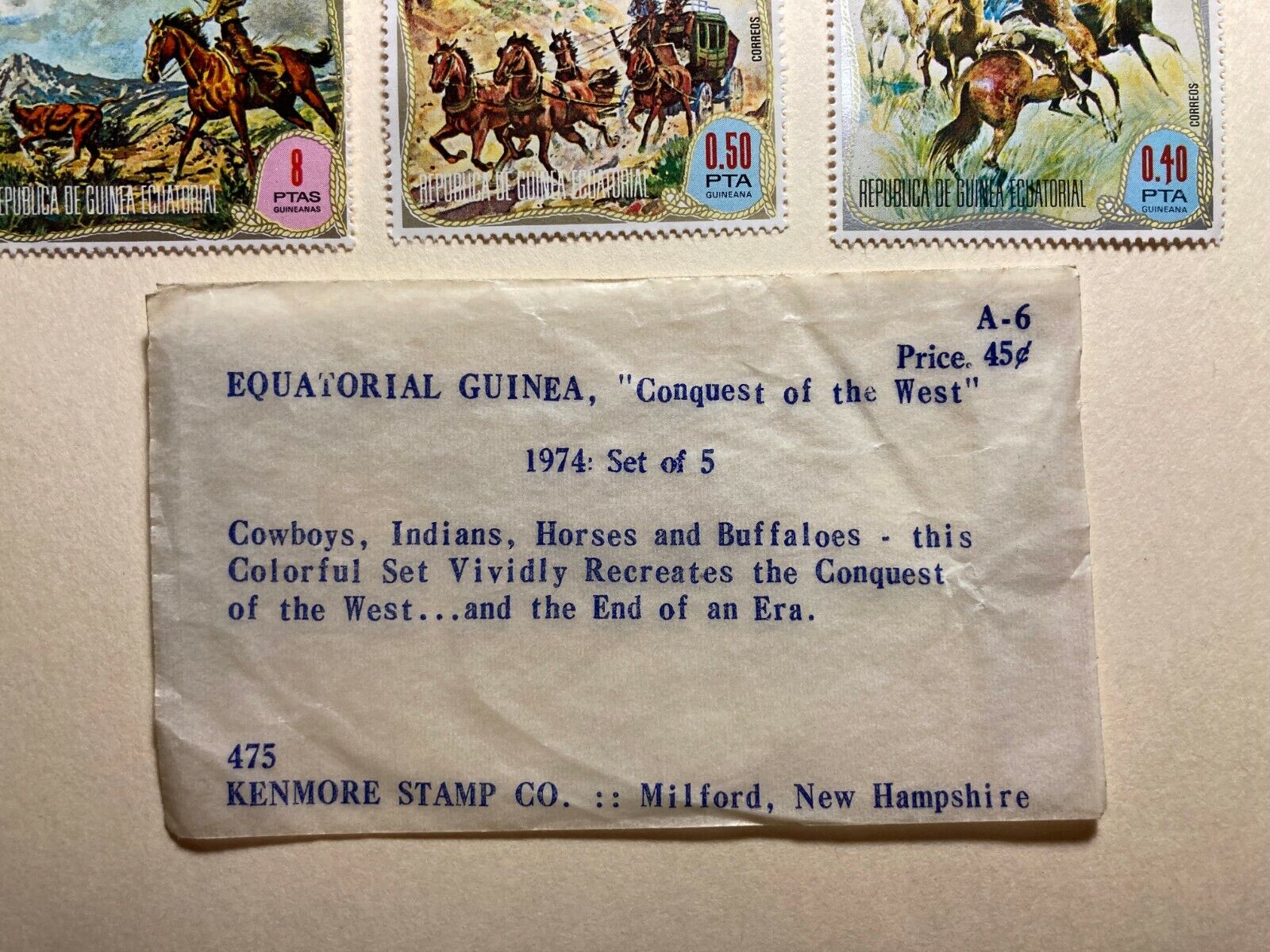 EQUATORIAL GUINEA Stamps: 1974 Conquista Del Oeste "Conquest of the West" Без бренда - фотография #3