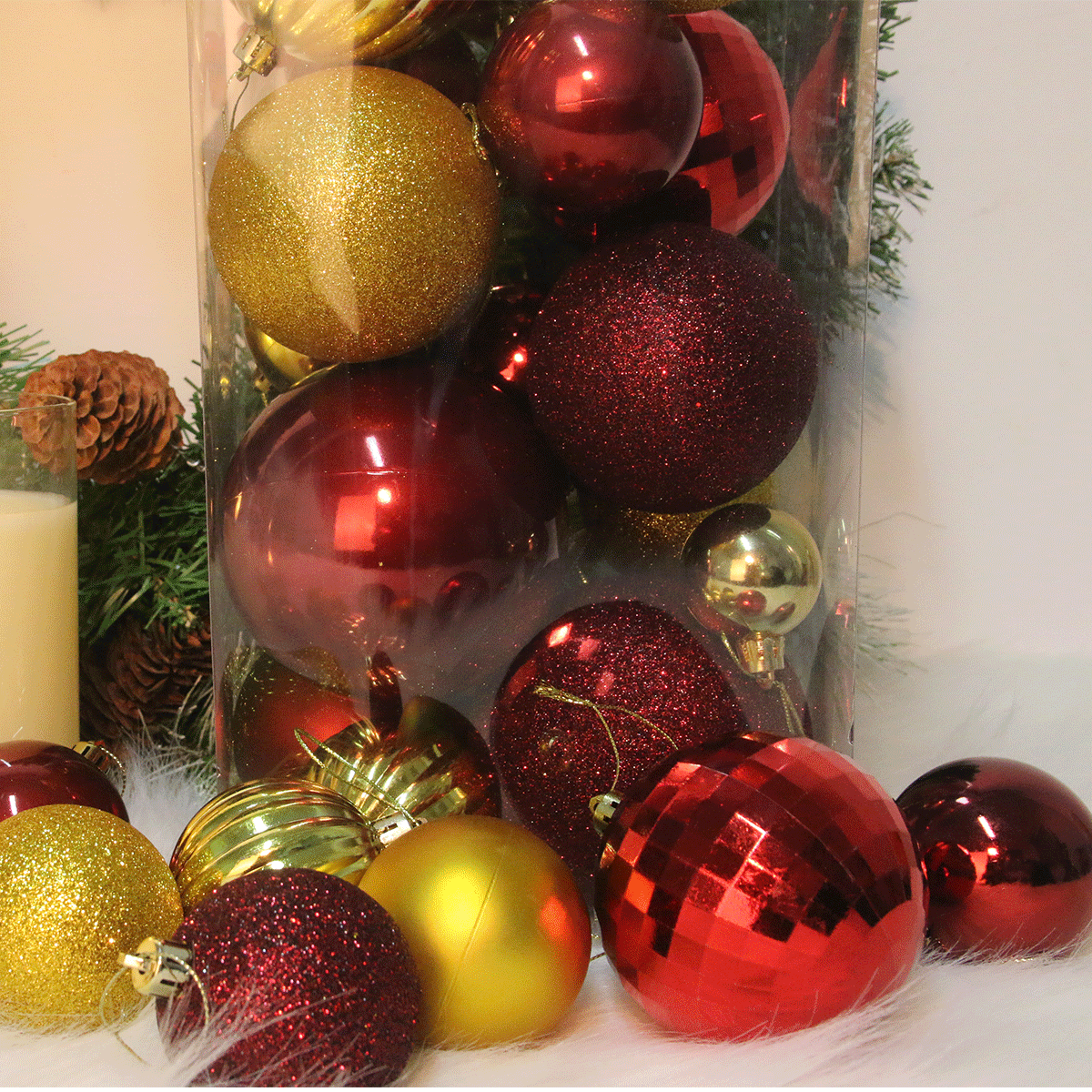 Open Box - 100Pcs Christmas Balls Ornaments In/Outdoor Hanging Ball Tree Decor TQS Does Not Apply - фотография #3