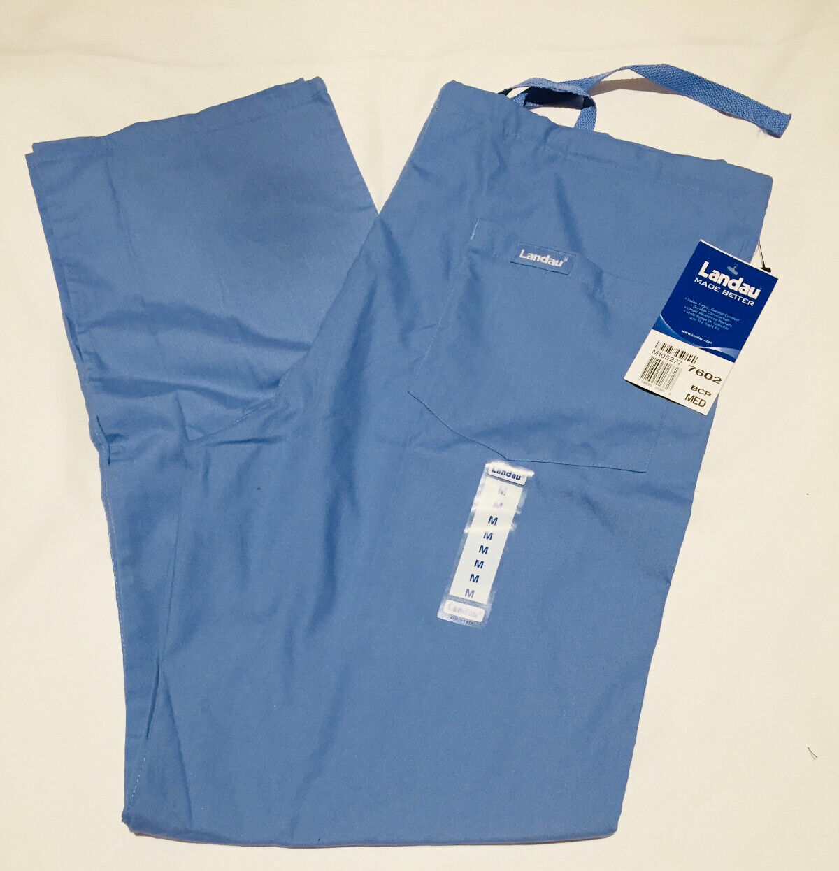 NEW Landau Women's Scrub Medical Pants Size M Blue Nursing 76oz Landau