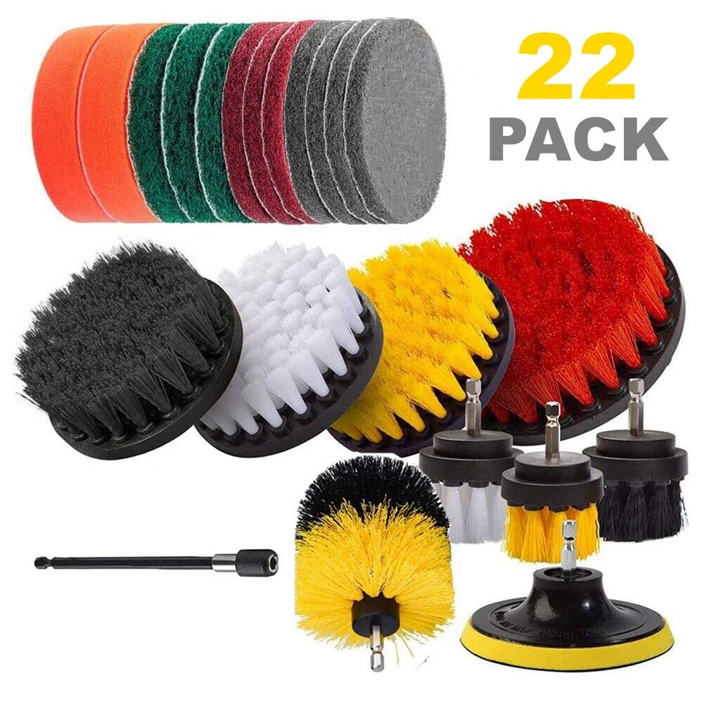 22x All Purpose Cleaning Kit Electric Drill Brush Attachment Set Power Scrubber Satc Does Not Apply