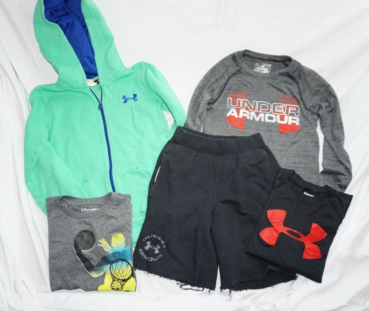 Youth Boys Lot (5) UNDER ARMOUR & CHAMPION Hoodie, Shorts & Shirts Kids Sz XS Under armour Does Not Apply