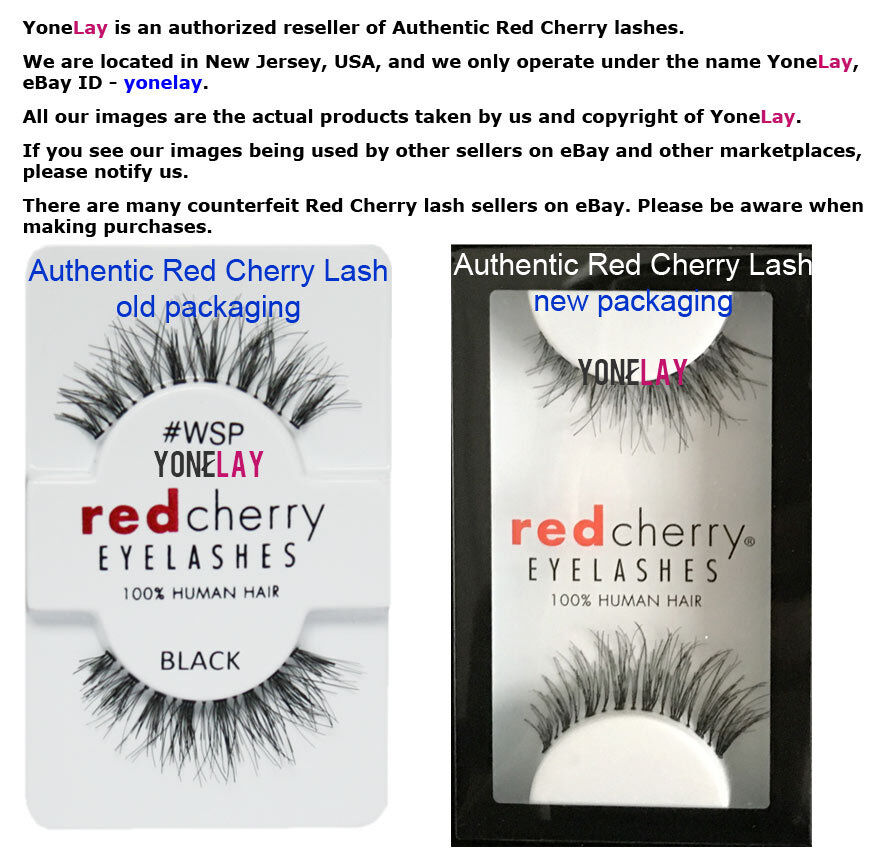 Lot 4 Pairs AUTHENTIC RED CHERRY #43 Stevi Human Hair False Eyelashes Eye Lashes Red Cherry Red Cherry False Fake Eye Lashes - фотография #2