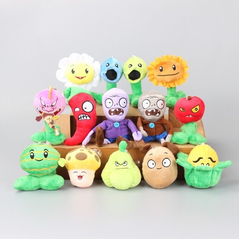 Set of 14pcs Hot Kids Gift PLANTS vs. ZOMBIES Soft Plush Doll Plush Toy Children Handmade