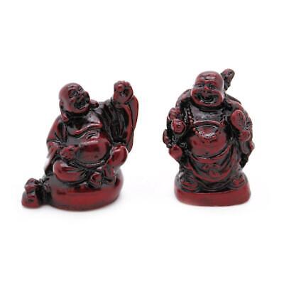 SET OF 6 HAPPY BUDDHA STATUES 2" Red Color Resin Hotei Fat Laughing Feng Shui Без бренда - фотография #3