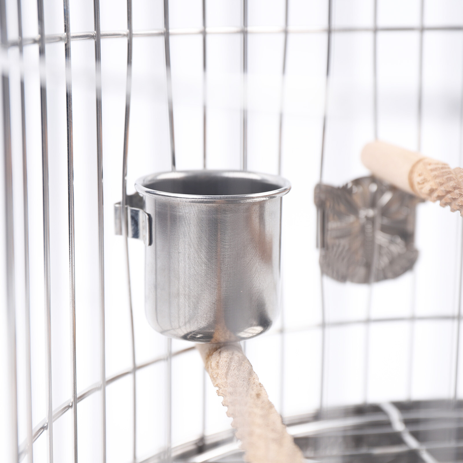 Stainless Steel Bird Cage Parrot Travel Carrier Hanging Cage Bird Perch Durable Unbranded - фотография #11