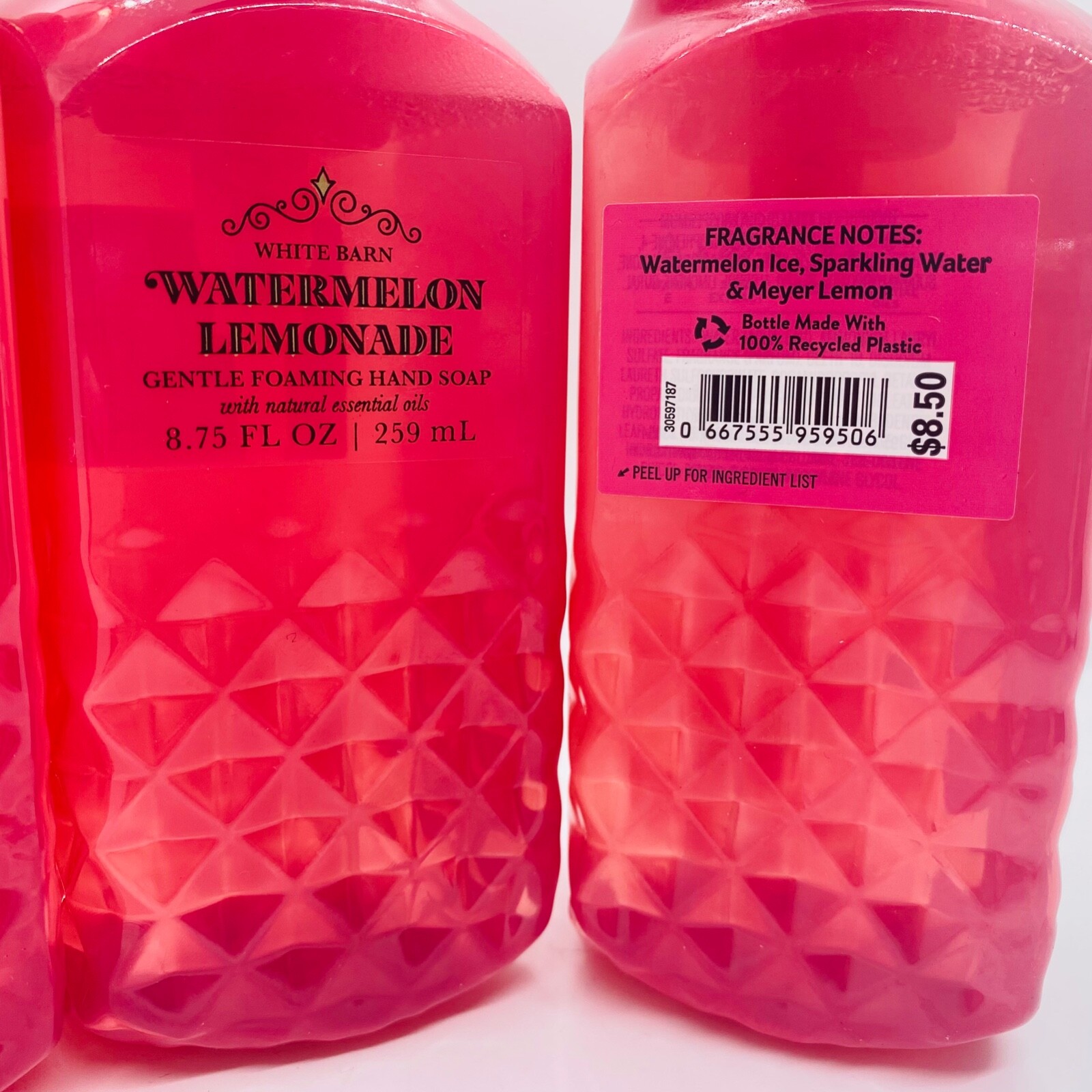 3 Bath & Body Works WATERMELON LEMONADE Faceted Gentle Foaming Hand Soap 8.75 oz Bath & Body Works Luxe Faceted Bottle - фотография #4