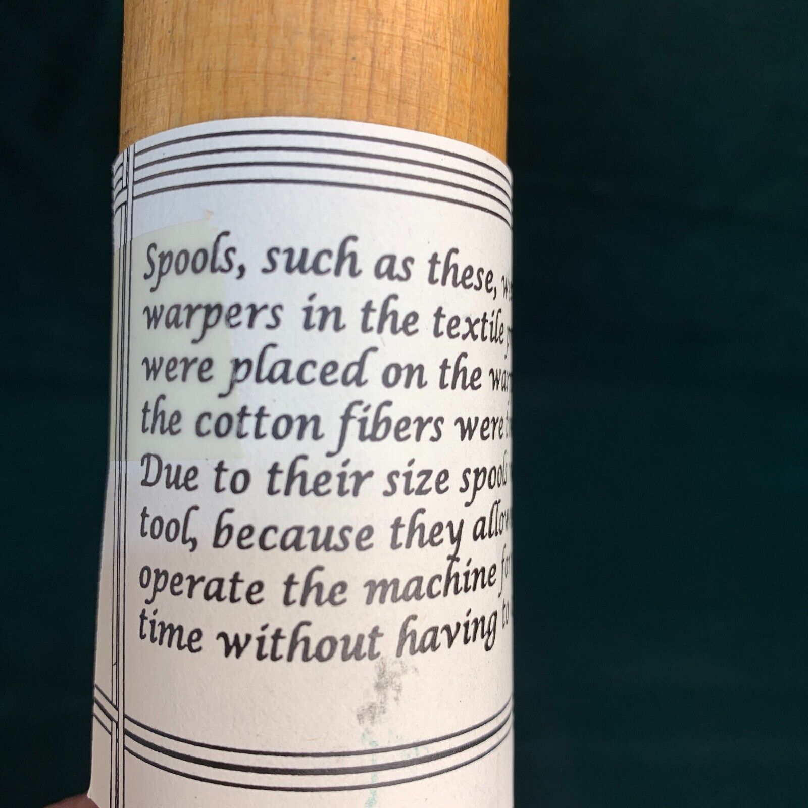 Large Green Wooden Weaving Spool Travel Souvenir Lowell National Historic Repro Без бренда - фотография #5