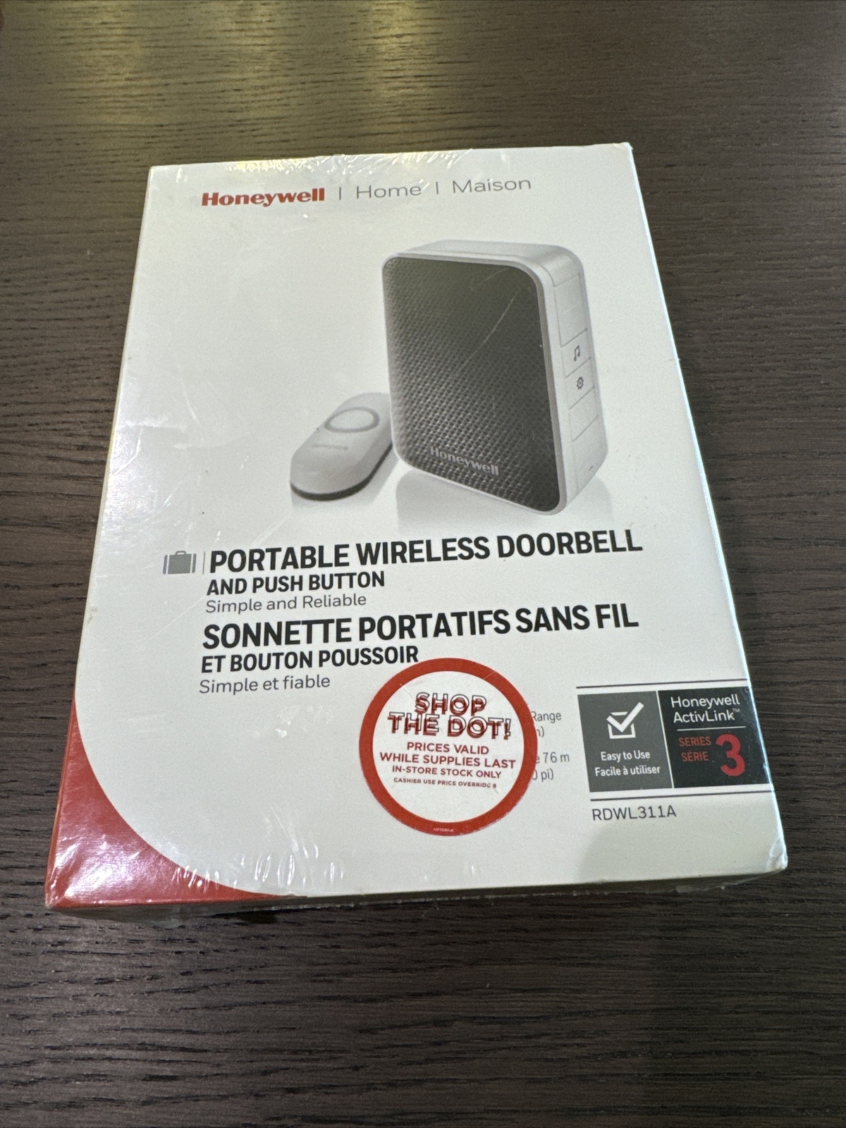 Honeywell Home Series 3 Wireless Portable Doorbell& push button  RDWL311A Honeywell ‎RDWL313A2000