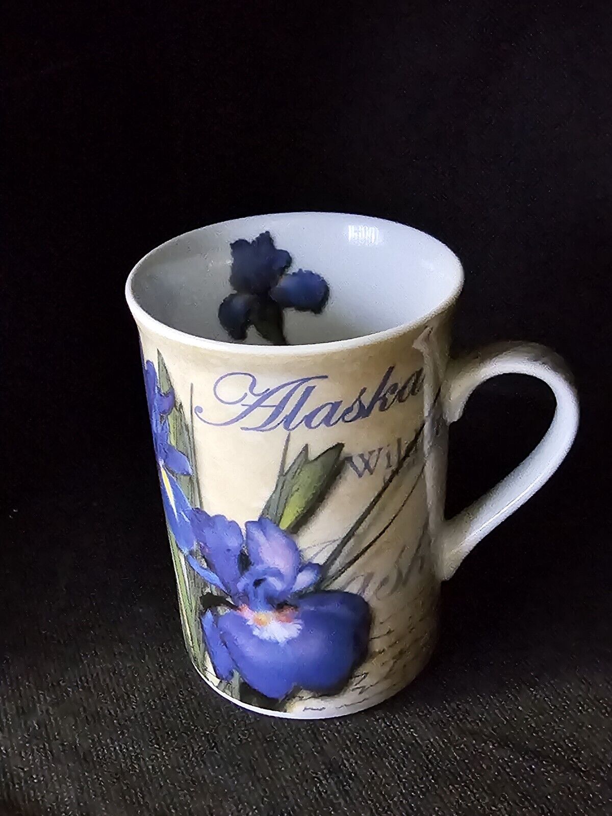 New Alaska Wild Iris Flower ceramic souvenir collector's Coffee Mug or Tea Cup  Без бренда