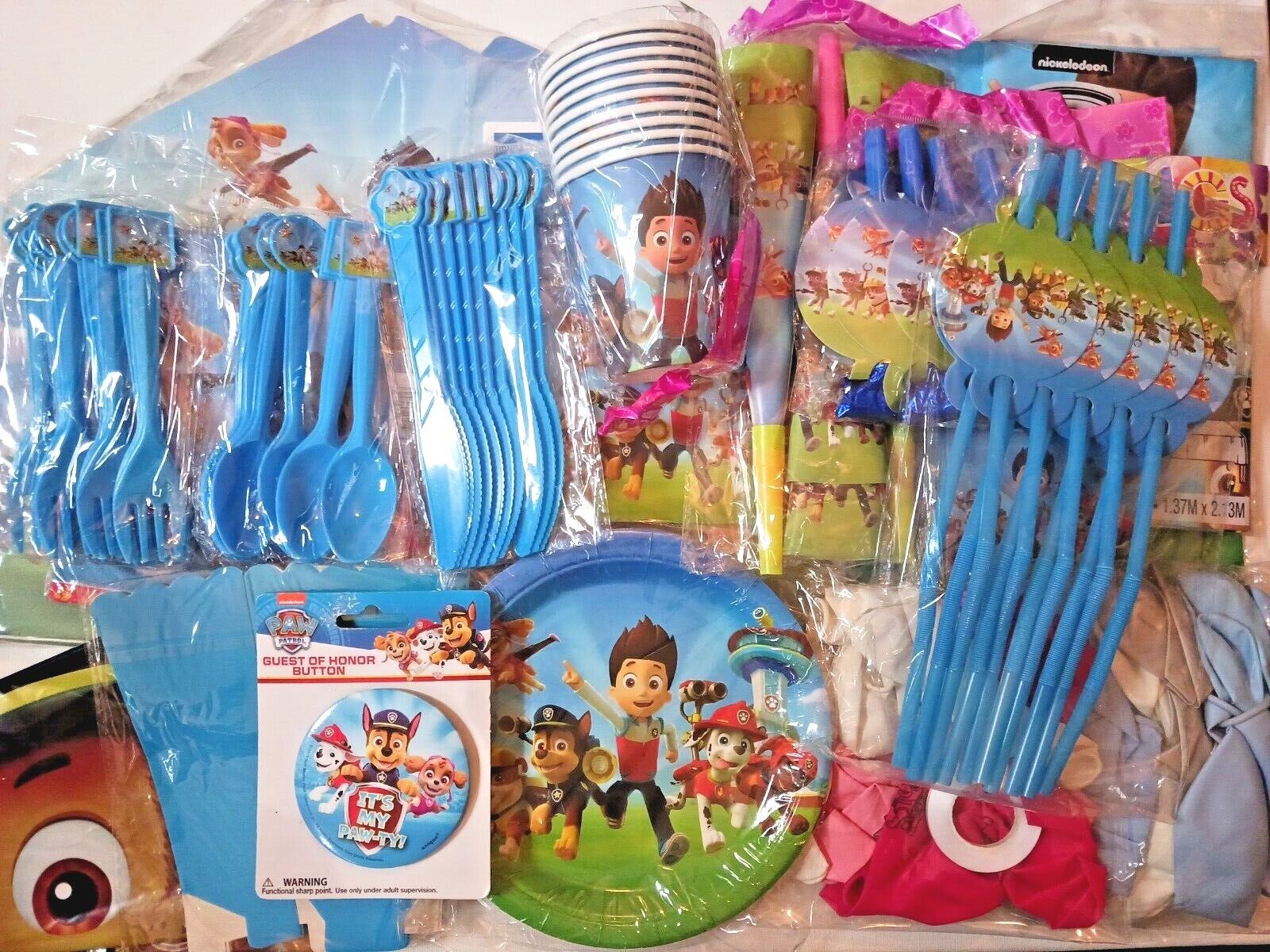 Paw Patrol party supplies. Large lot. Table decorations, bags, banner, baloons + Unbranded does not apply