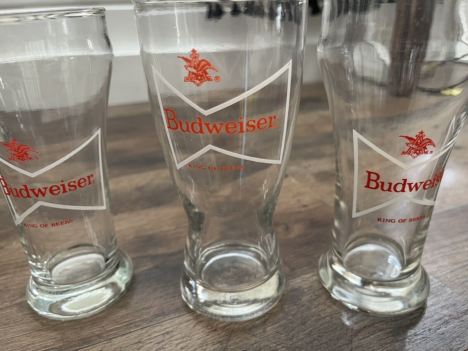 🎁 3 Vintage Budweiser Bowtie King Of Beers Glass Bar Glasses Collectible Budweiser - фотография #10