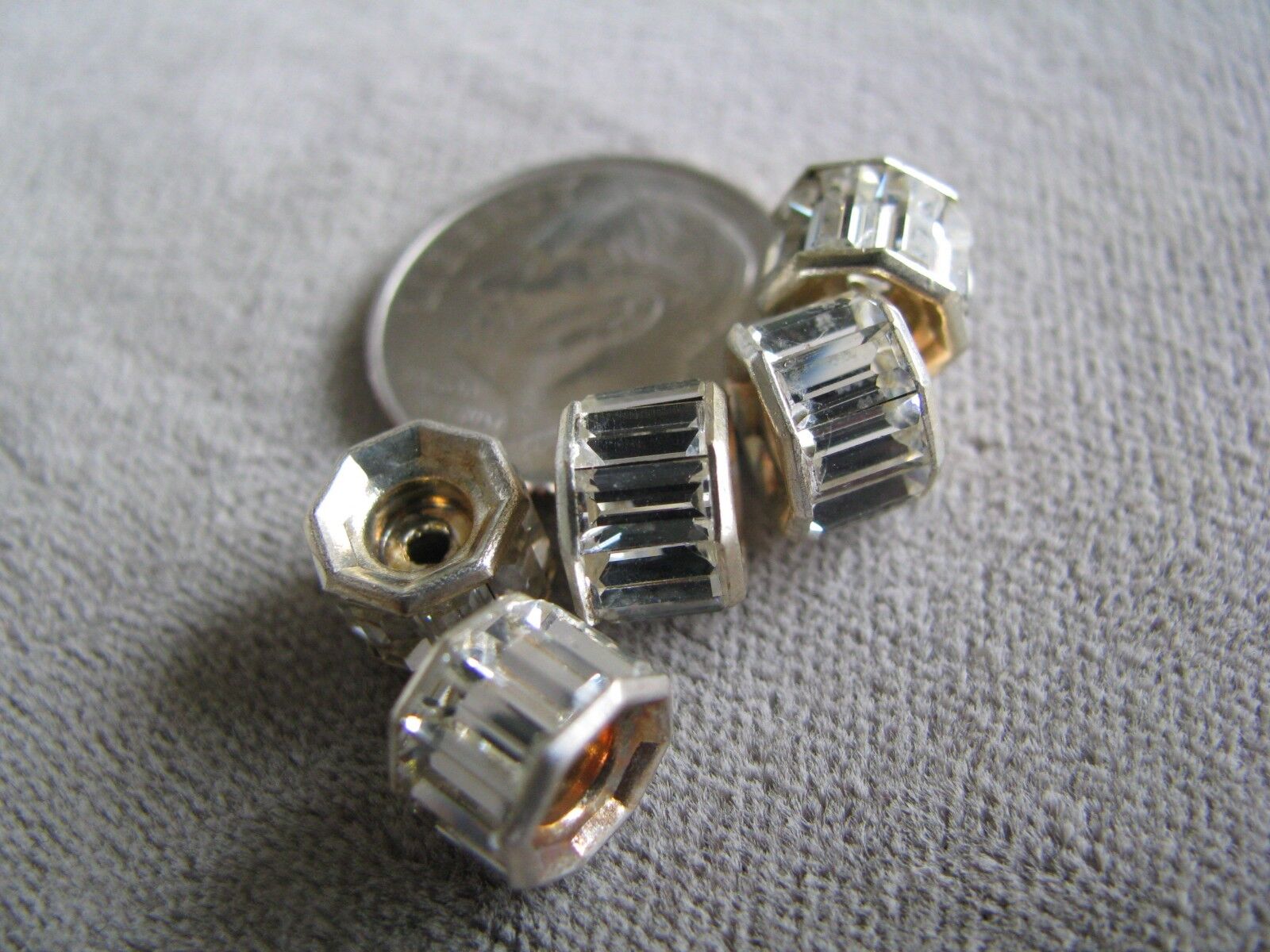 Lot of 5 Vintage Swarovski Channel Set Crystal Rondelle Beads 6x8mm Без бренда - фотография #5