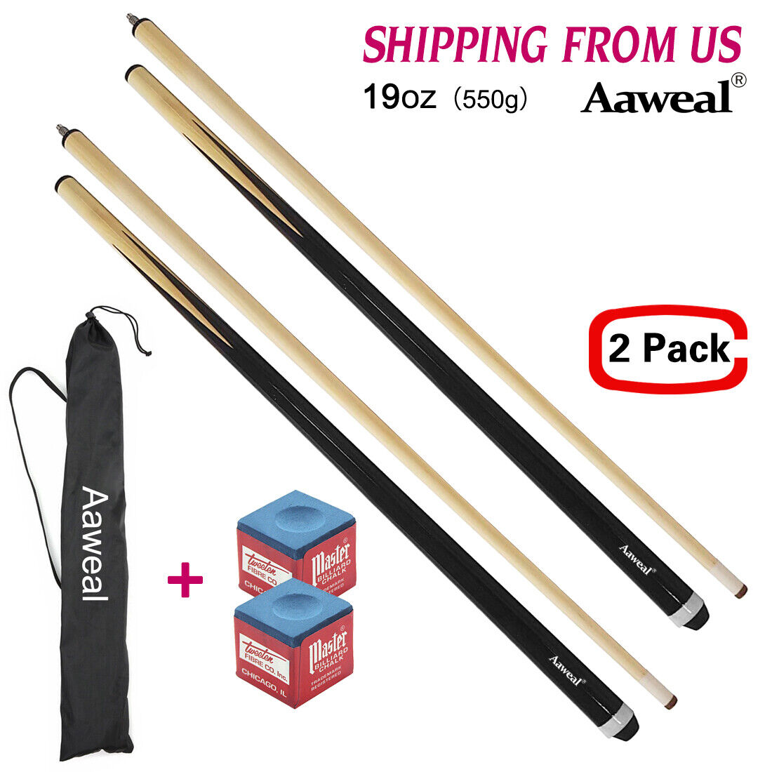 57"  WOODEN Billiard Pool Cue Stick 19oz SNOOKER Adult Home Sport Aaweal Does Not Apply