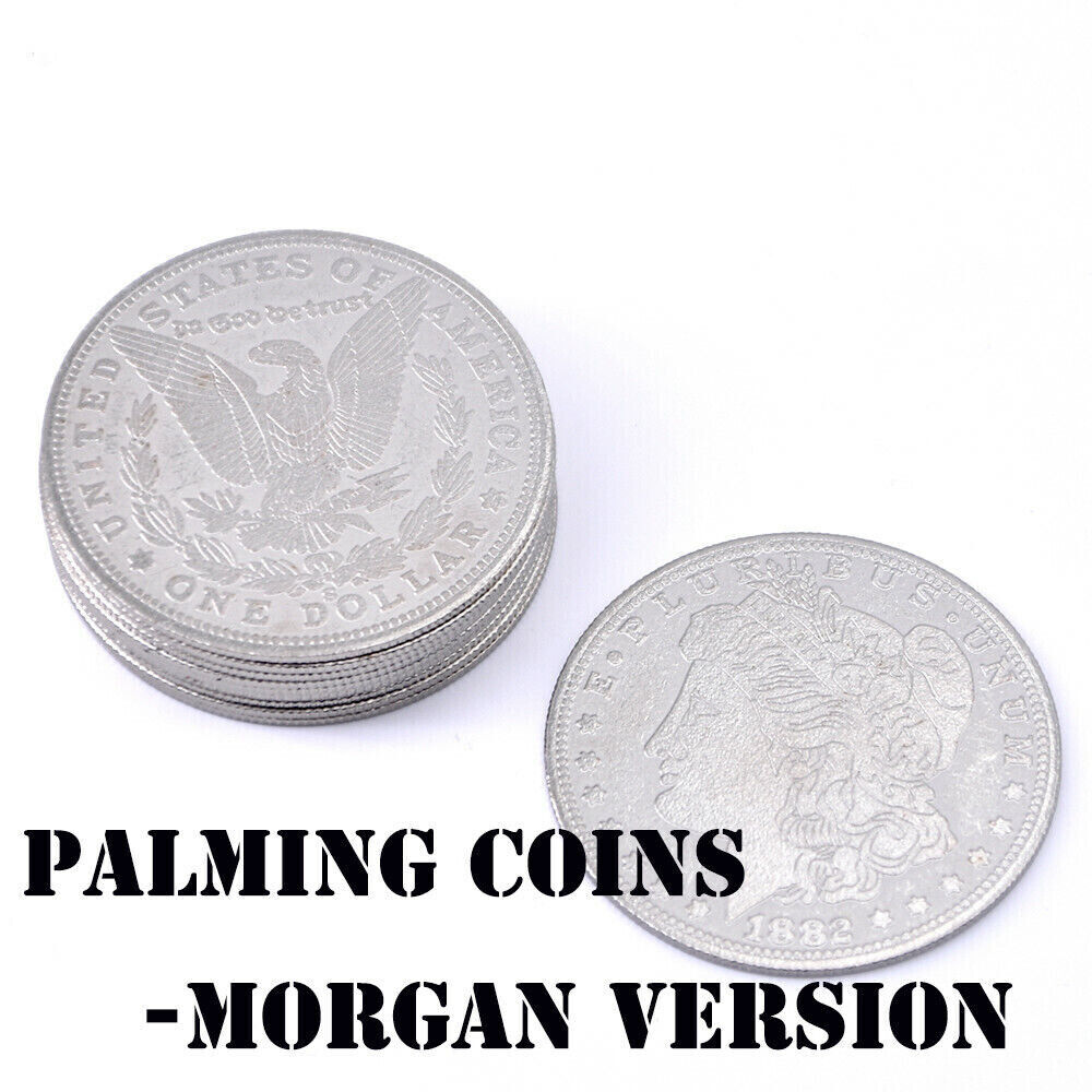10pcs Palming Coins Morgan Magic Tricks Super Thin Close Up Illusion Accessories Unbranded - фотография #2