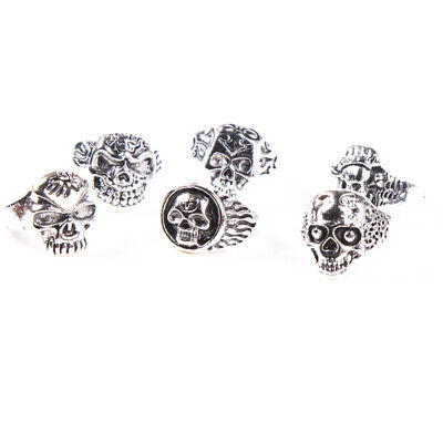 Wholesale 20pcs Lots Gothic Punk Skull Antique Silver Rings Mixed Style Jewelry Без бренда - фотография #7