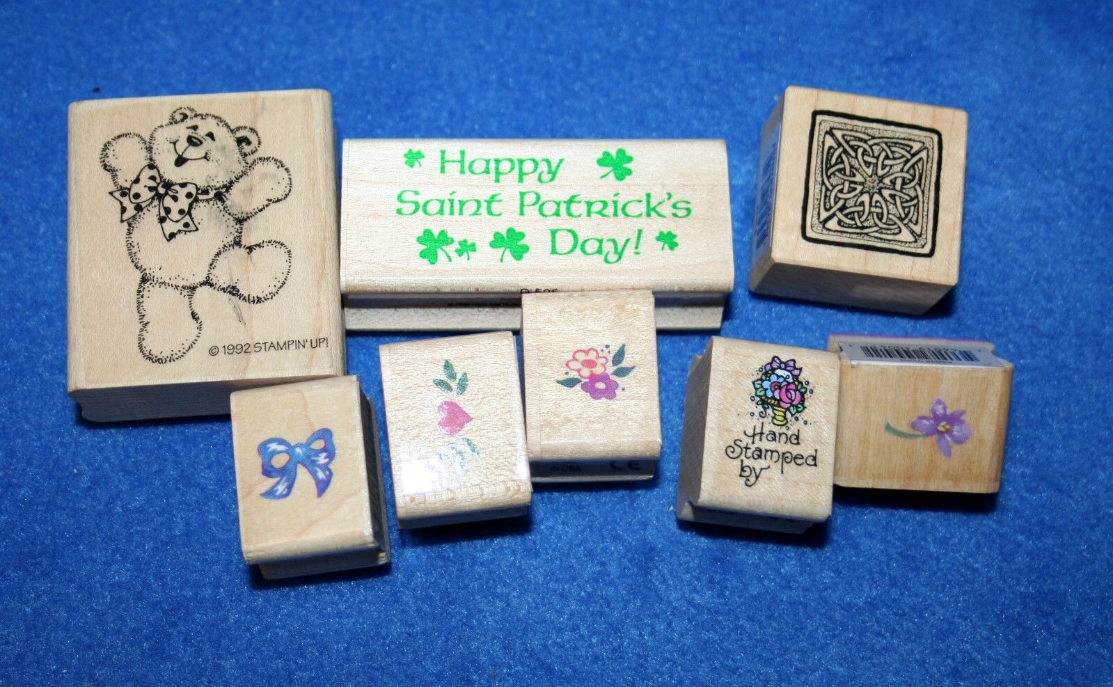 MIXED LOT OF 26 Rubber Mounted Scrapbooking Stamps, Flowers, Bear, Words & Heart Без бренда - фотография #6