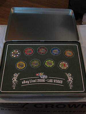 eBay Live 2006 Las Vegas Player Collection Set Of 9 Pins In Metal Case Very Nice Без бренда