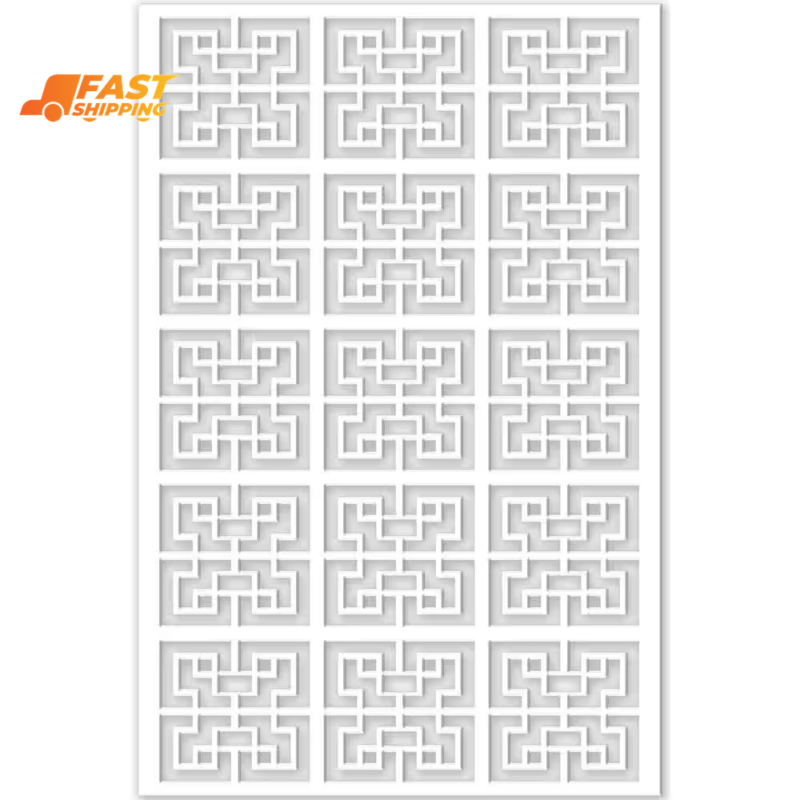 Chinese Maze 4 Ft. X 32 In. White Vinyl Decorative Screen Panel Does not apply