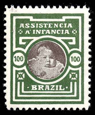 Brazil Charity Stamp - Assistance for Infants - 100 (reis?) Без бренда