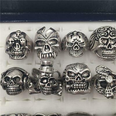 Wholesale 25pcs Lots Gothic Punk Skull Antique Silver Rings Mixed Style Jewelry Unbranded - фотография #7