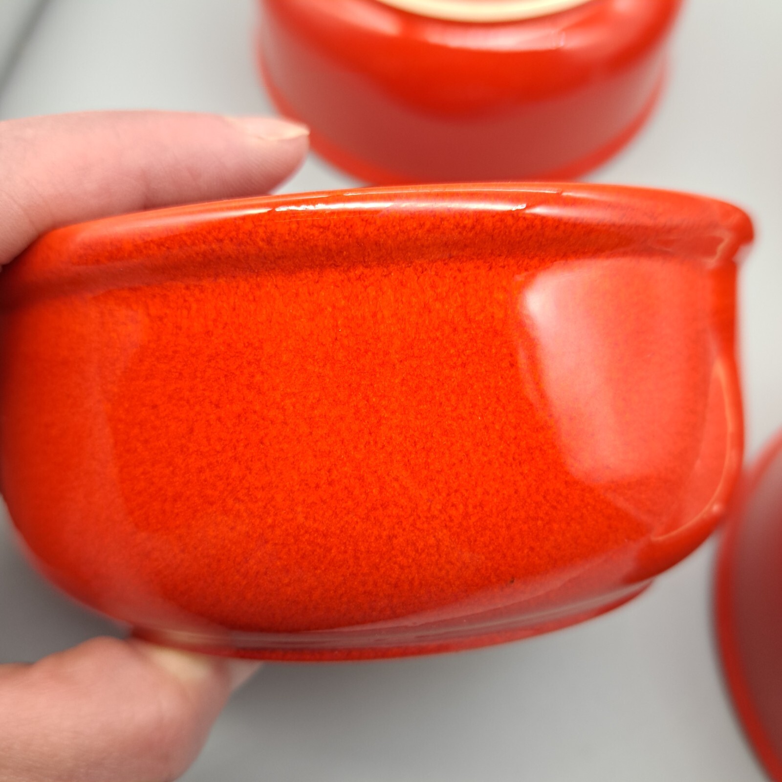 Vintage Red Cereal/Soup Bowl 5 1/4” W. Germany Waechtersbach Lot of 4 Waechtersbach - фотография #11