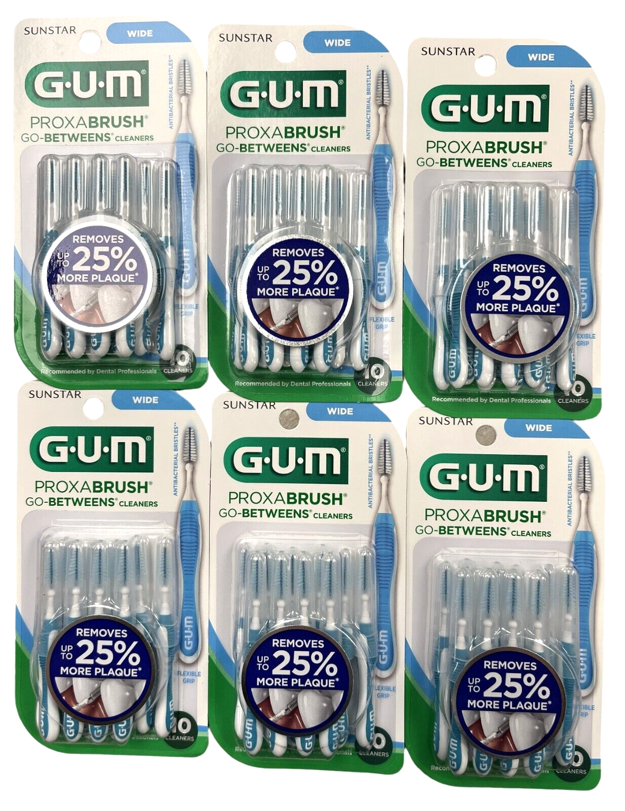 GUM Proxabrush Cleaners WIDE 10 Each ( 6 pack ) GUM 3614FC