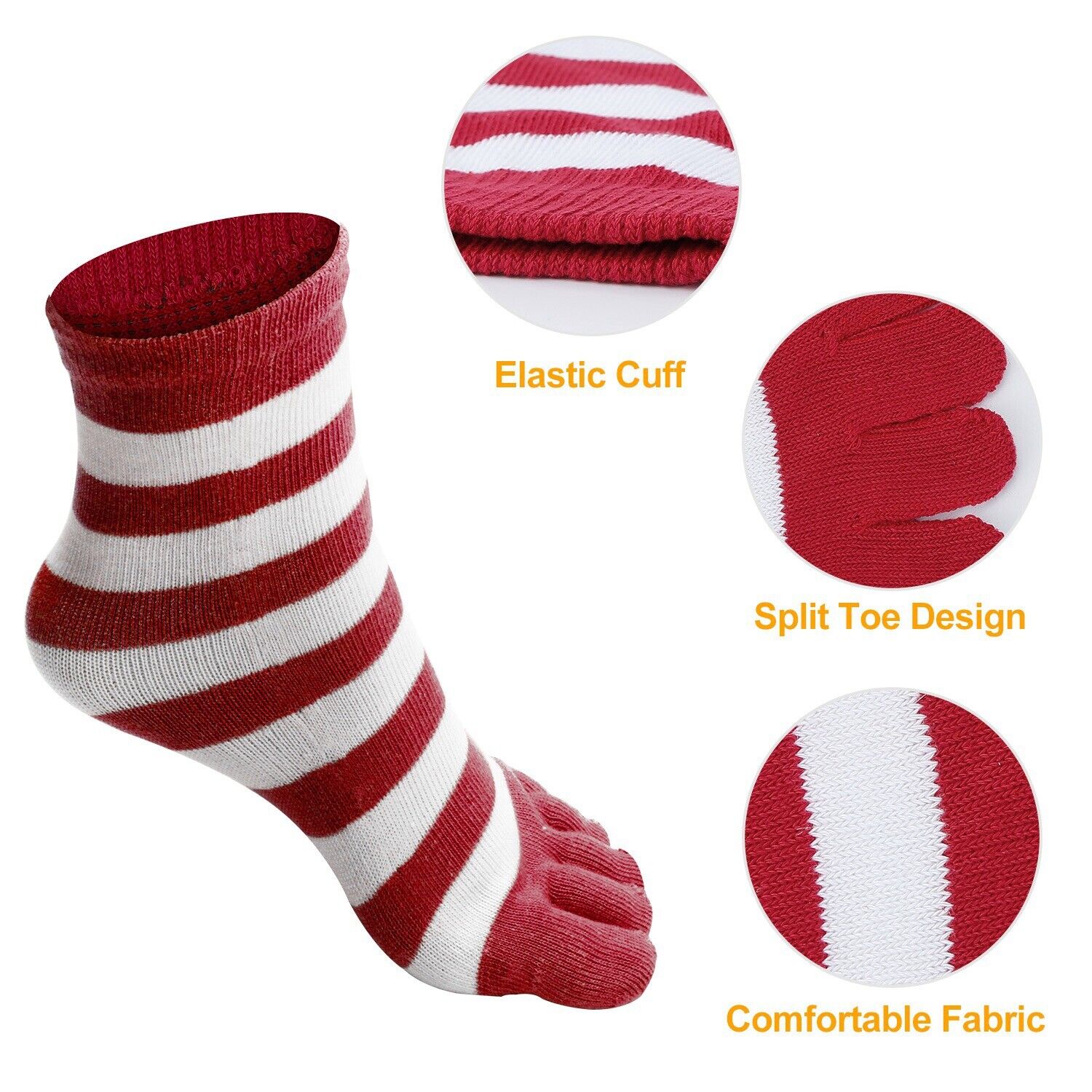 6 Pairs 5-Toes Warm Toe Socks Soft Breathable Ankle Athletic Fashion Socks Women N‘POLAR Does not apply - фотография #5