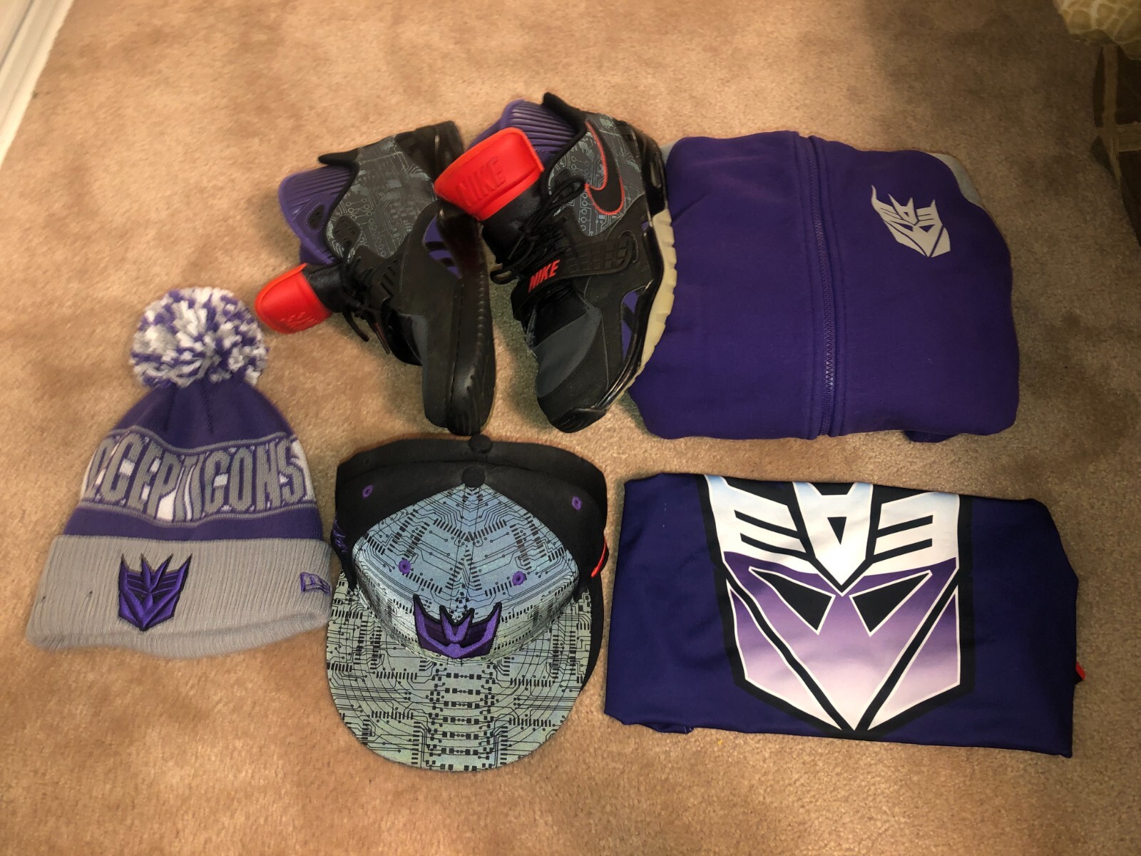 NIKE TRANSFORMERS MEGATRON CALVIN JOHNSON SHOES TRAINERS 13 HOODIE HAT LOT Nike - фотография #2