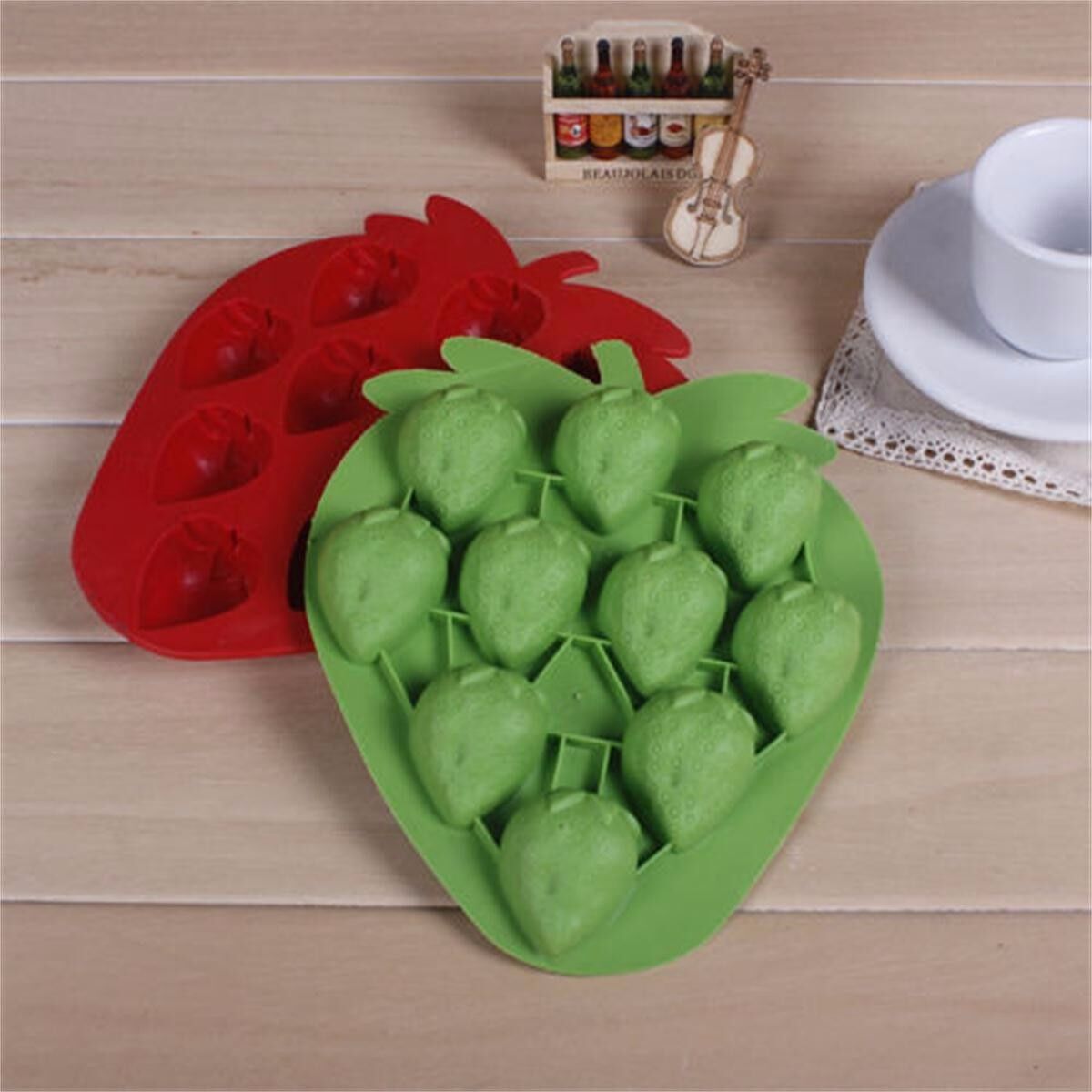 Set 3 Strawberry berry Mold silicone Ice cube Tray Chocolate Soap Candy Candle Unbranded Does Not Apply - фотография #7