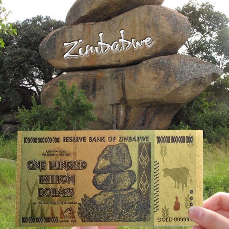 20 Pieces Zimbabwe 100 Trillion Dollar Note Golden Foil Banknote Collection Без бренда - фотография #7