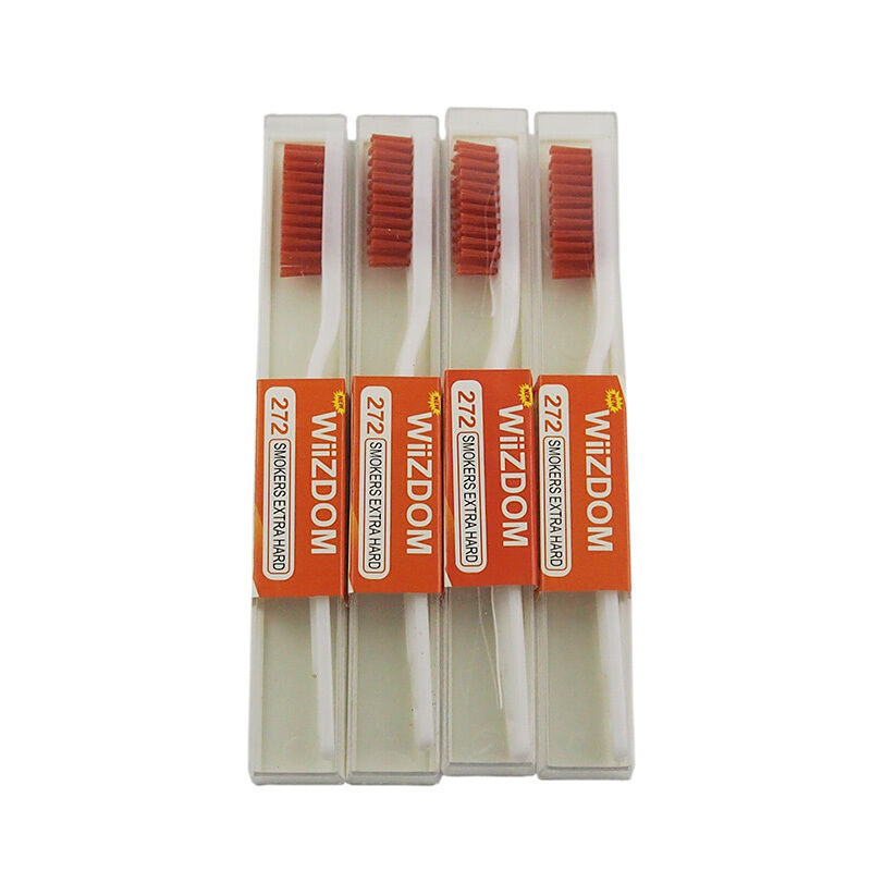 4PCS/Lot Adult Manual Toothbrush For Smokers With Super Hard Brown Bristles N-amboo 4525677