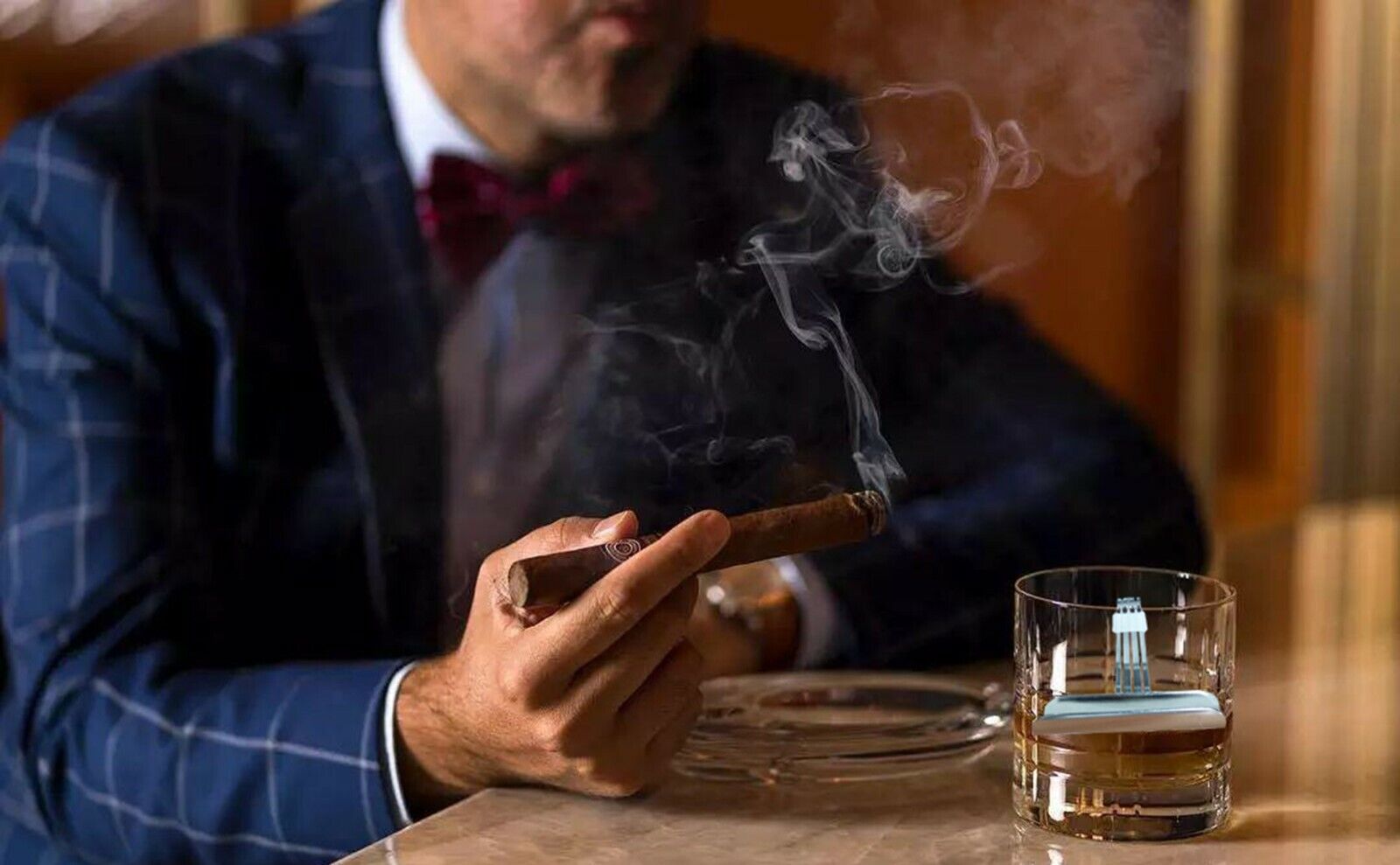 2pcs Clip-on Cigar Glass Holder Whisky Glass Rest Gift for Cigar Whiskey Lovers Без бренда - фотография #3