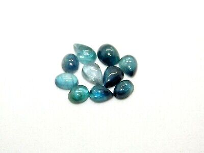 10 Pieces Wholesale Lot Natural Blue Paraiba Tourmaline Cabochon Loose Gemstones Unbranded - фотография #2