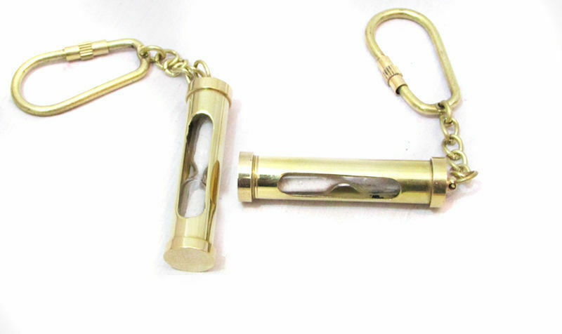 Nautical Pirate hourglas2 x Solid Brass Mini Maritime Sand Timer Key Chain Ring  Без бренда - фотография #3