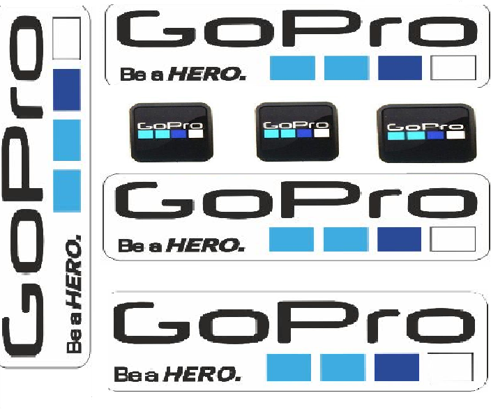FREE SHIPPING vinyl 7Pcs Icon Logo Sticker Decal for GoPro 10 black big stickers GoPro CHDHX-501