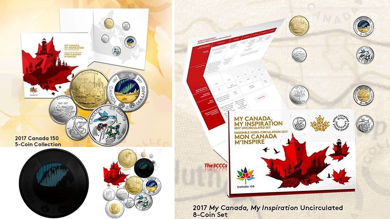 2017 My Canada, My Inspiration Uncirculated 8 Coin & 5 Coin Sets Без бренда