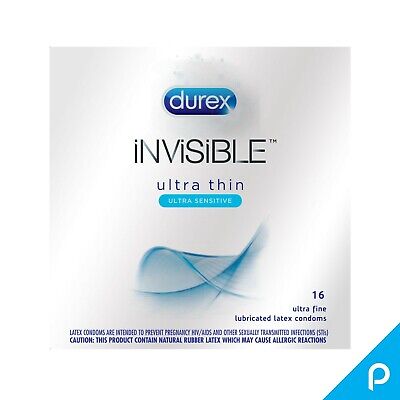 Durex Invisible Ultra Thin - Ultra Sensitive Premium Condoms 16 ea (Pack of 2) Durex Does not apply
