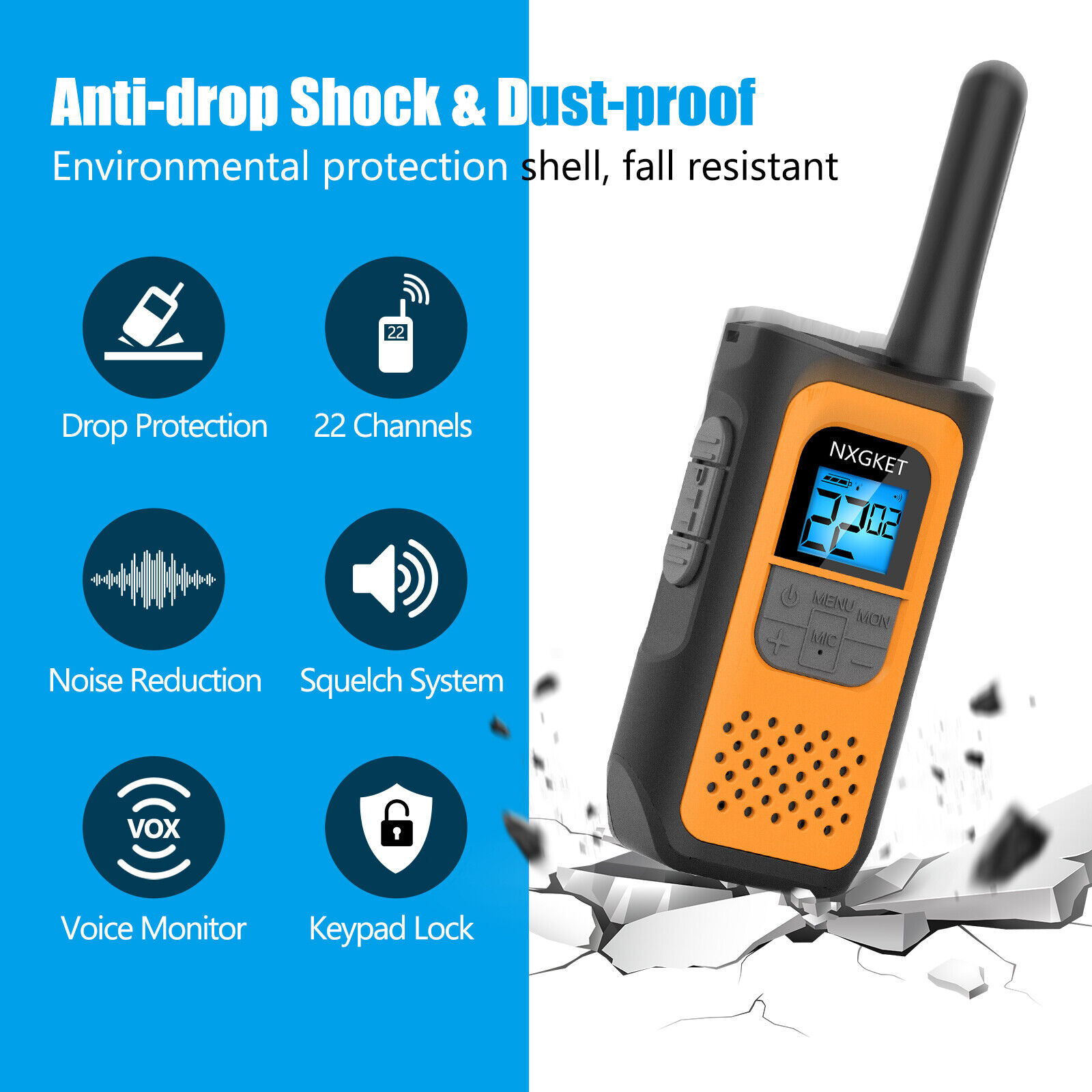 4X Rechargeable 22CH Two-Way Radios Long Range FRS VOX Walkie Talkies W/ Battery NXGKET Does not apply - фотография #3