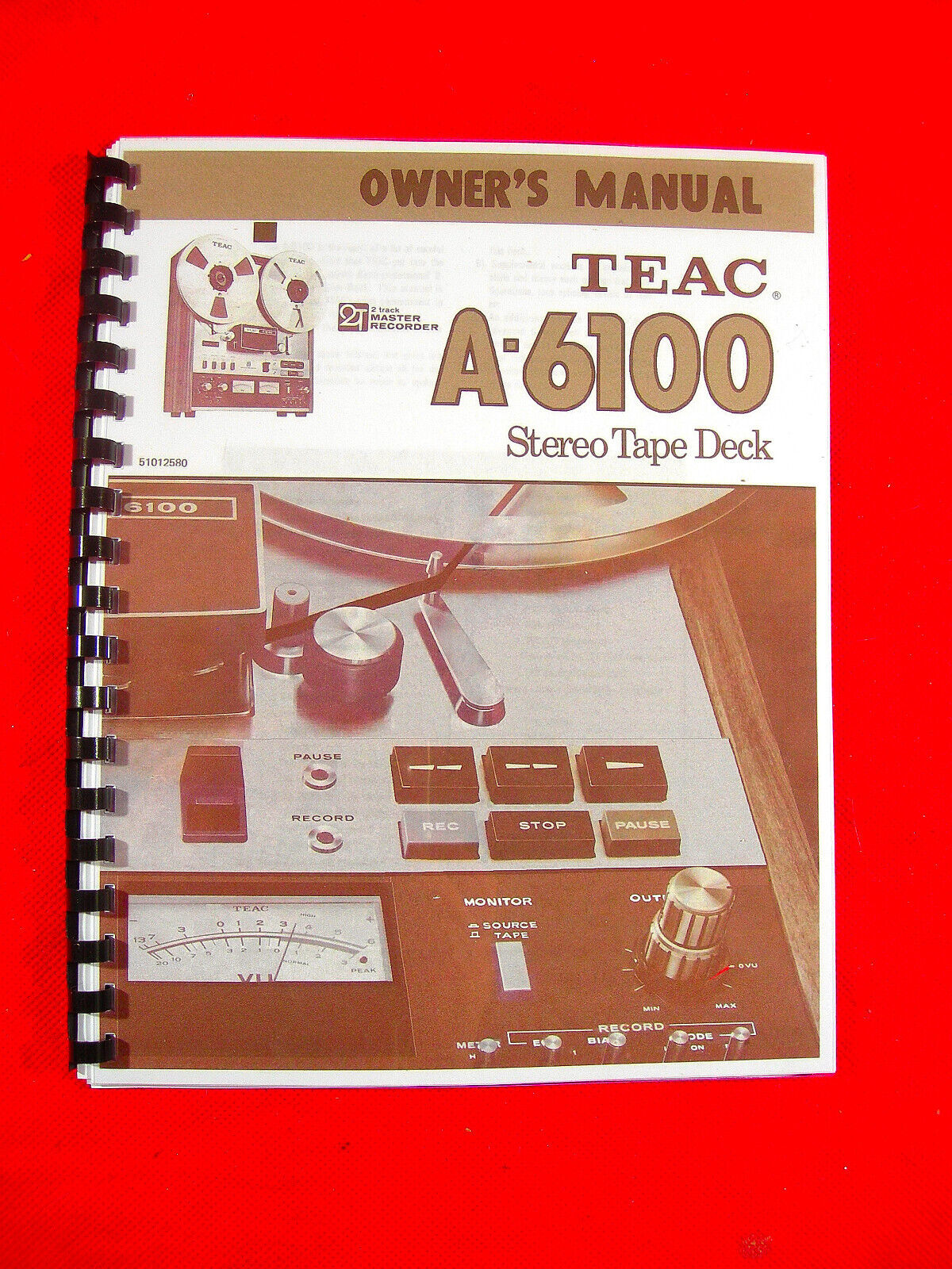 ONE NEW COPY TEAC A-6100 REEL TO REEL TAPE DECK RECORDER OWNER'S MANUAL TEAC A-6100