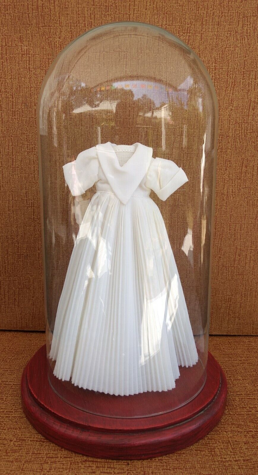 Domed Glass Display Case for Clock, Taxidermy or Doll w Christening Gown 12"x 7" Без бренда - фотография #12
